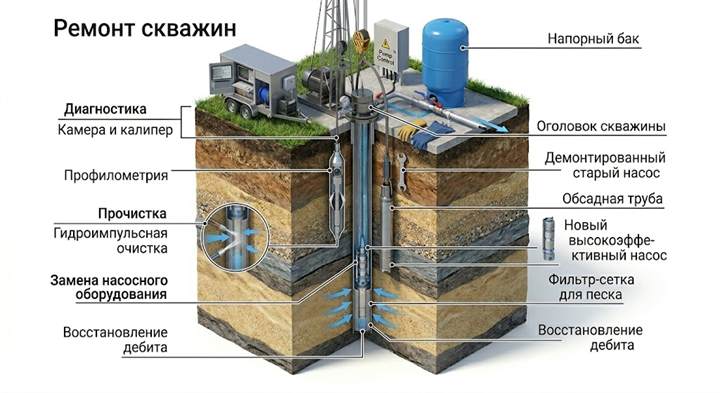 Ремонт скважин в Чехове